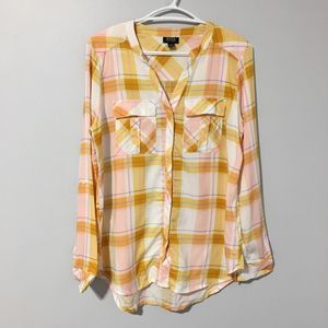 A.n.a A New Approach Oversized Plaid Flannel Boyfriend Shirt For Women Size S